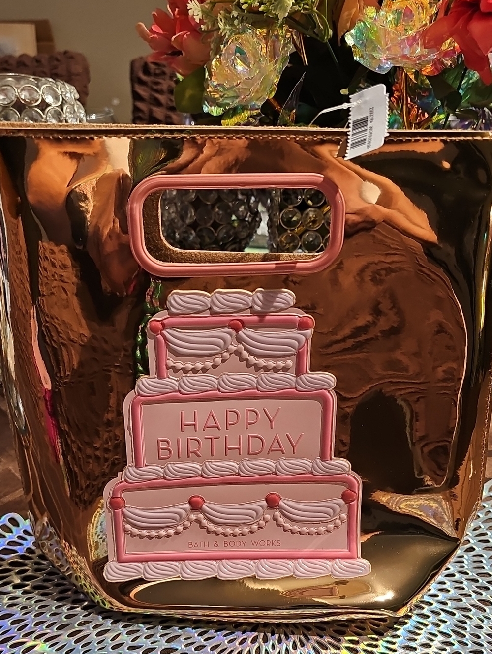 Bath & Body Works Rose Gold Birthday Cake Gift Tote